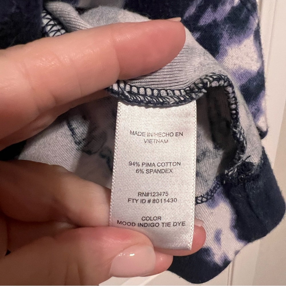 Ellen Tracy Indigo Tie-Dye Crew Neck Dress - Picture 2 of 4
